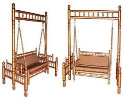 Royal Brown Gold Wooden Swing